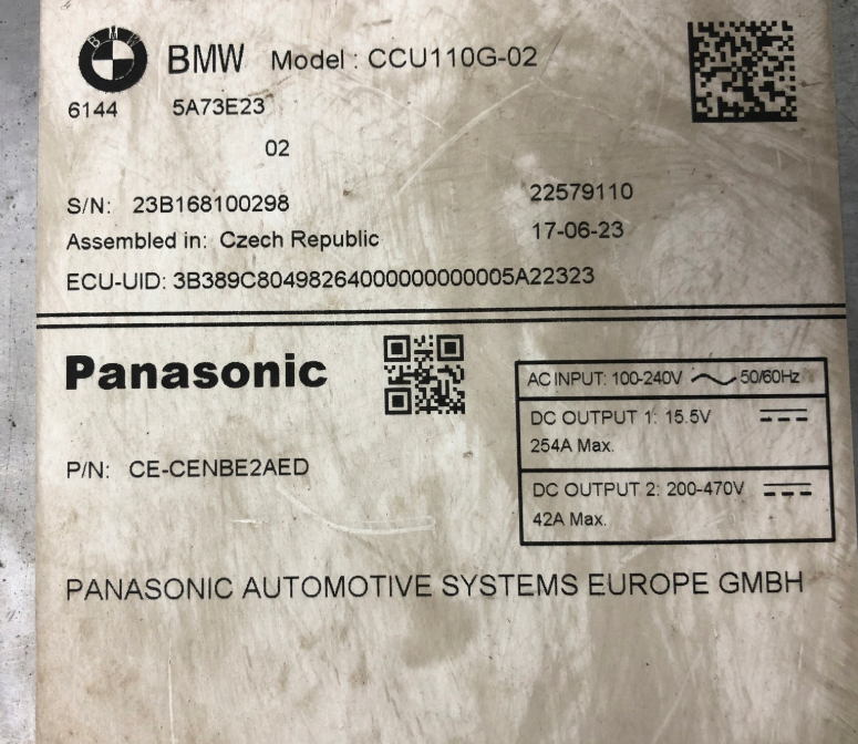 BMW iX1 U11 Batteriopladningsmodul - 61445A73E23