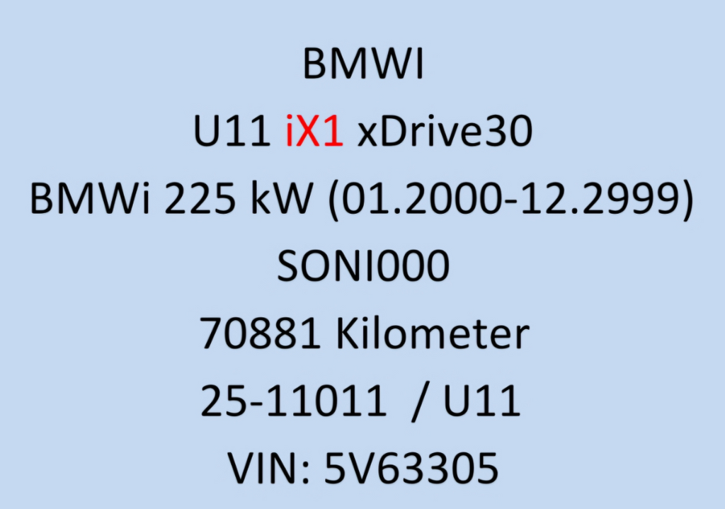 BMW iX1 U11 xDrive30 Elmotor -  5A73E23 5A4BA57 9469579