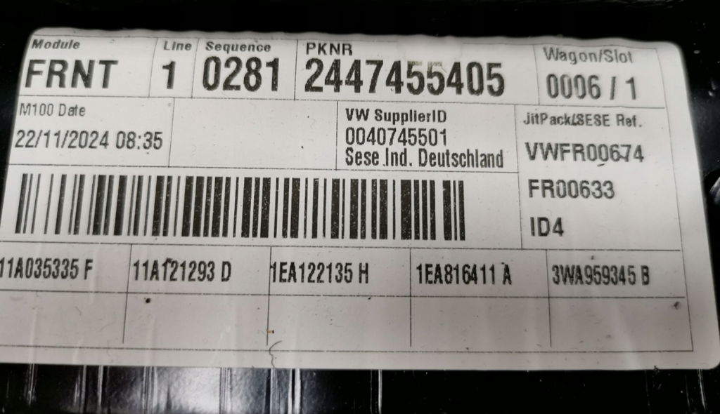 Volkswagen ID.4 ID.5 Forstærkning Foran Renoveret - 11A807109D